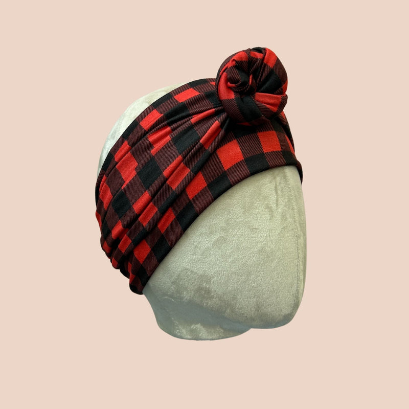 Basic Buffalo Plaid Wrap Headband - The Sassy Olive