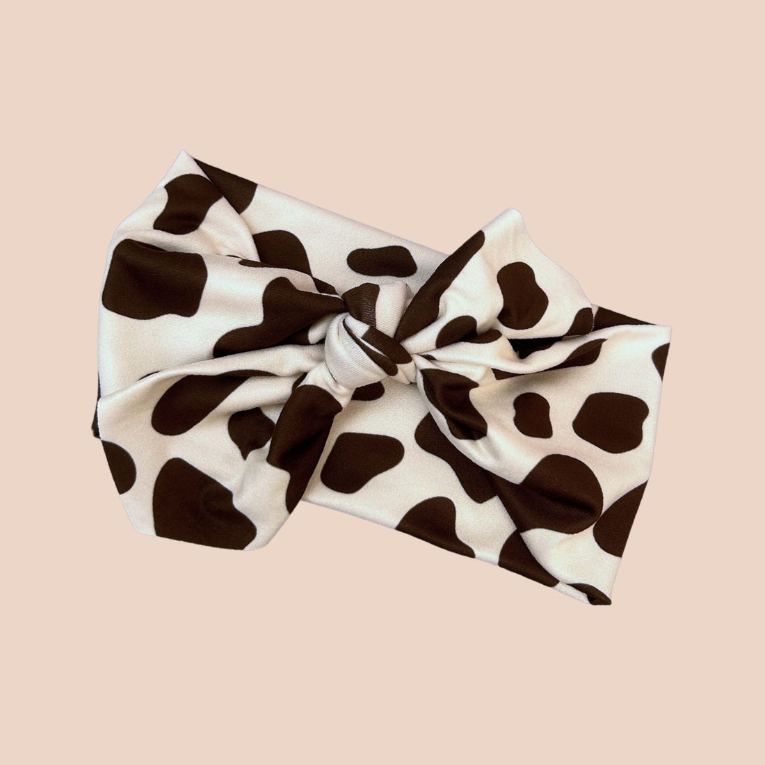 Brown Cow Print Top Knot Headband - The Sassy Olive