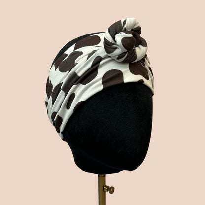 Brown Cow Print Wrap Headband - The Sassy Olive