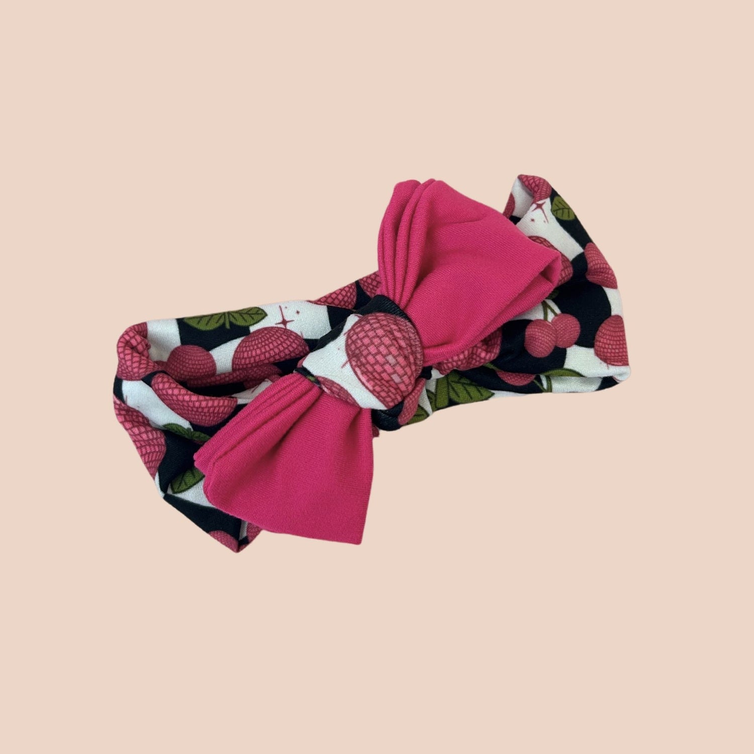 Checker Disco Cherries Baby Headband - The Sassy Olive