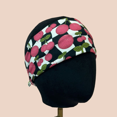 Checker Disco Cherries Stretch Headband - The Sassy Olive