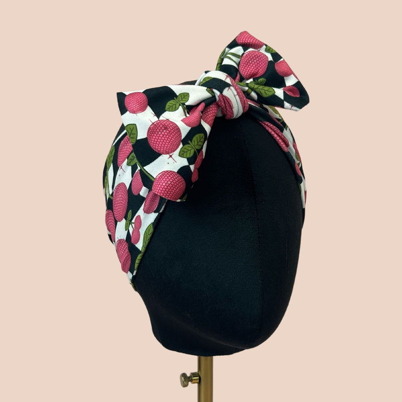 Checker Disco Cherries Top Knot Headband - The Sassy Olive