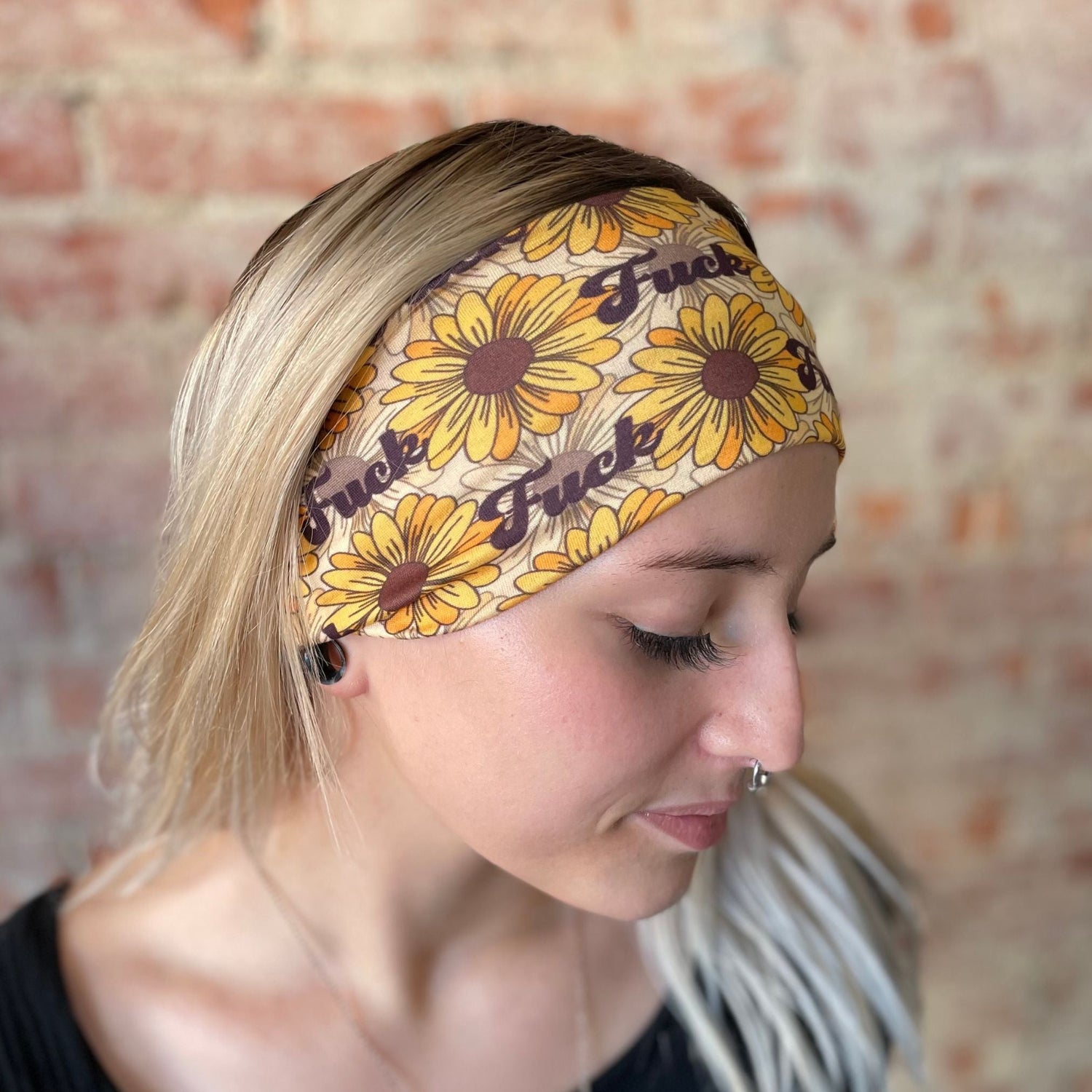 Fucking Sunflowers Stretch Headband - The Sassy Olive