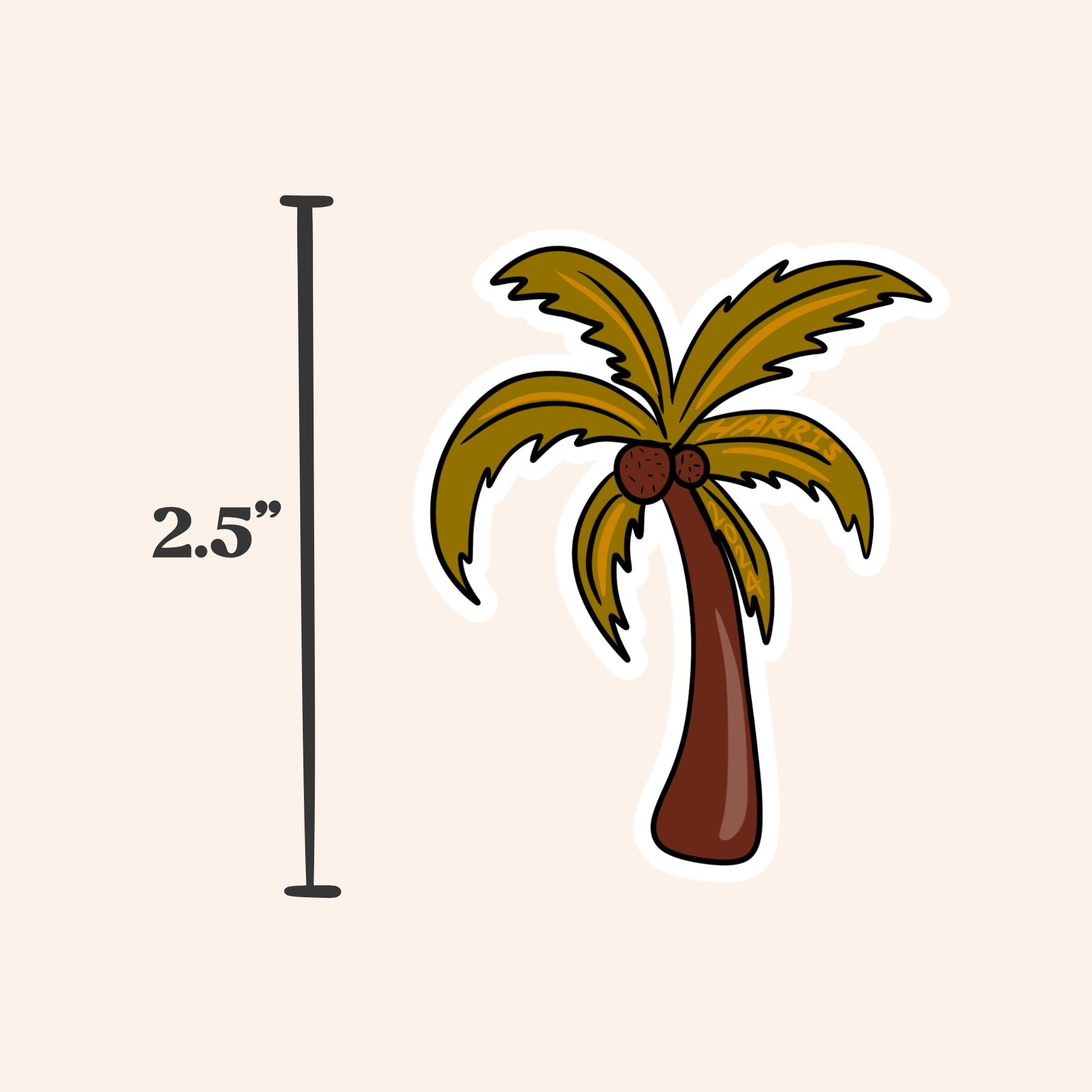 Harris Coconut Tree Vinyl Decal Sticker - The Sassy Olive