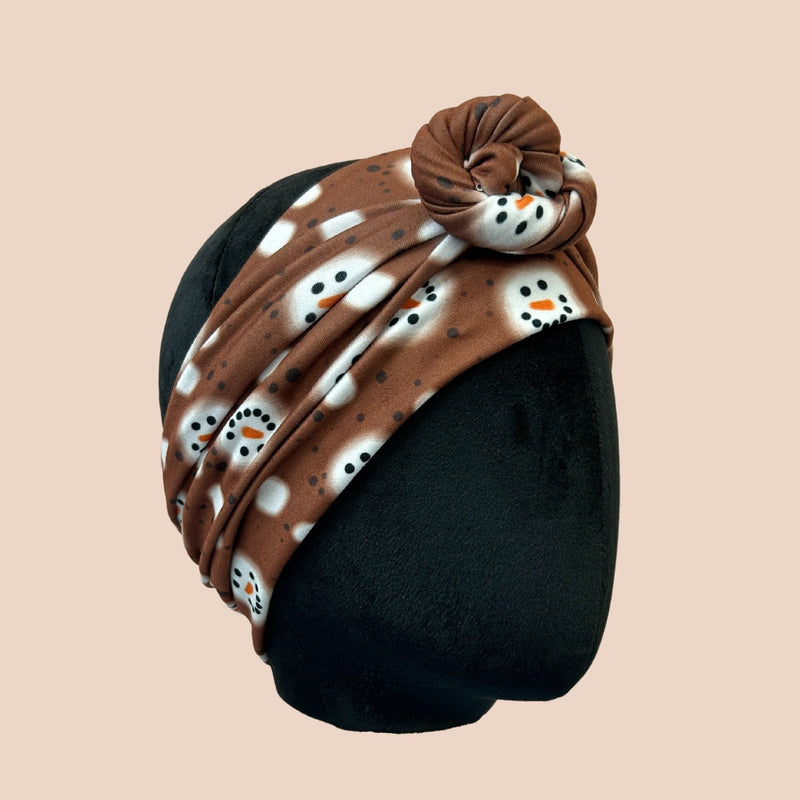 Hot Cocoa Snowmen Wrap Headband - The Sassy Olive