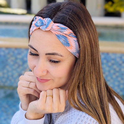 Kilim Denim Top Knot Headband - The Sassy Olive