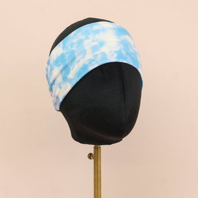 Light Blue and White Stretch Headband - The Sassy Olive