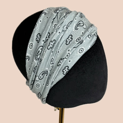 Light Blue Bandana Paisley Boho Buff - The Sassy Olive