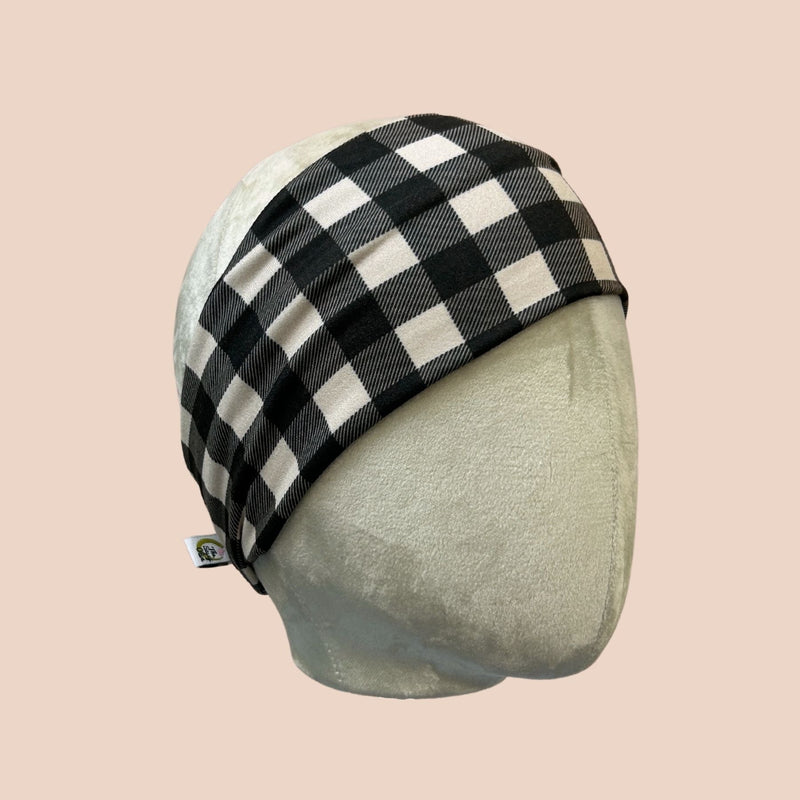 Natural Buffalo Plaid Stretch Headband - The Sassy Olive