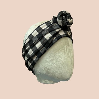 Natural Buffalo Plaid Wrap Headband - The Sassy Olive