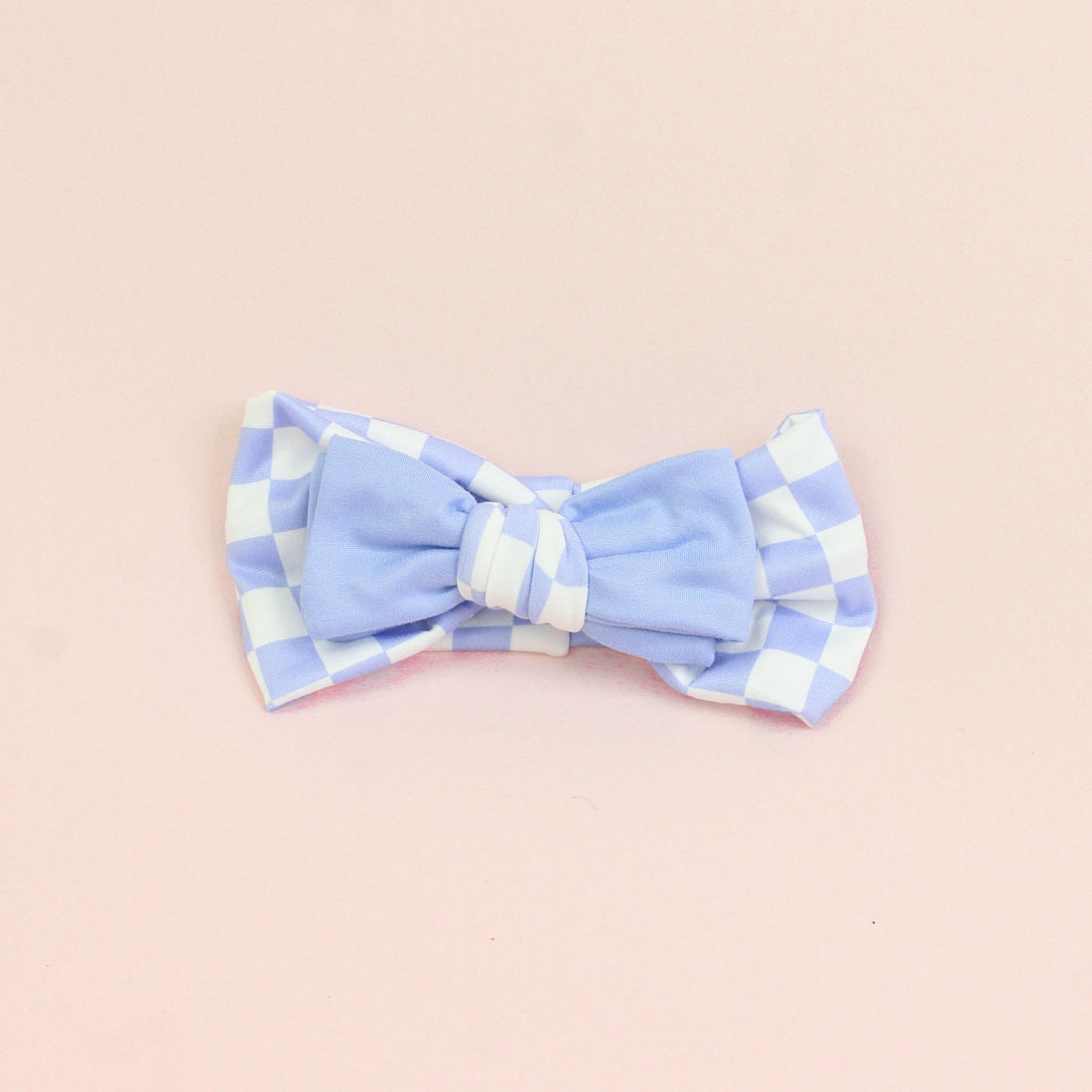 Periwinkle Checkered Baby Headband - The Sassy Olive