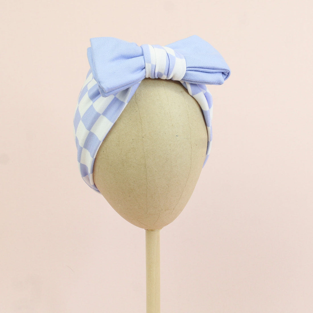 Periwinkle Checkered Baby Headband - The Sassy Olive