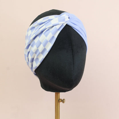 Periwinkle Checkered Twist Headband - The Sassy Olive