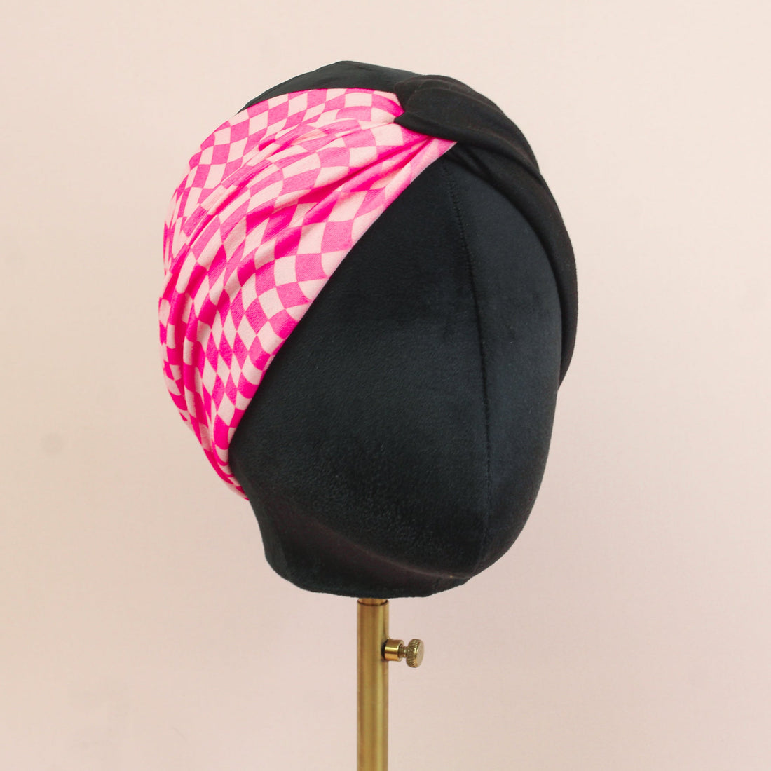 Pink Checkered Twist Headband - The Sassy Olive