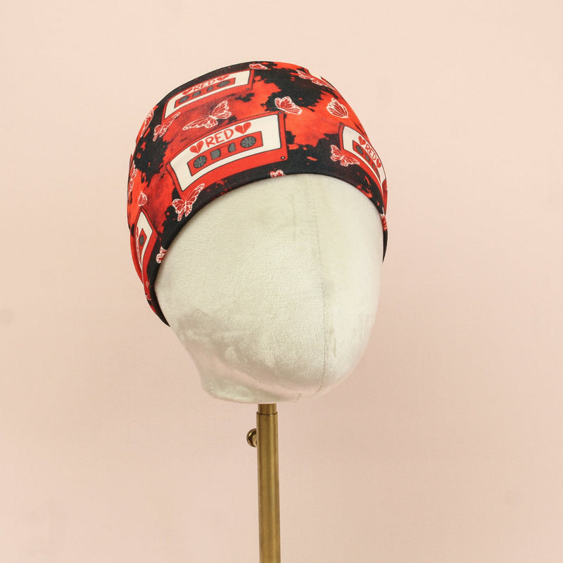 Red Cassette Stretch Headband - The Sassy Olive