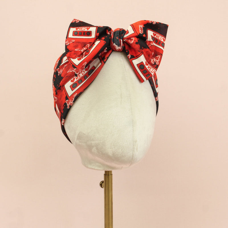 Red Cassette Top Knot Headband - The Sassy Olive