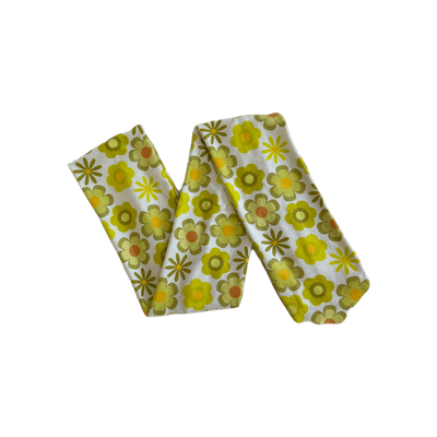 Retro Chartreuse Floral Wrap Headband - The Sassy Olive