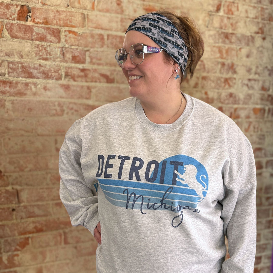 Retro Detroit Lions Crewneck Sweatshirt - The Sassy Olive