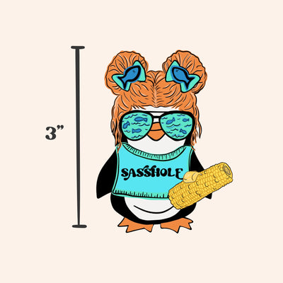 Sasshole Penguin Vinyl Decal Sticker - The Sassy Olive