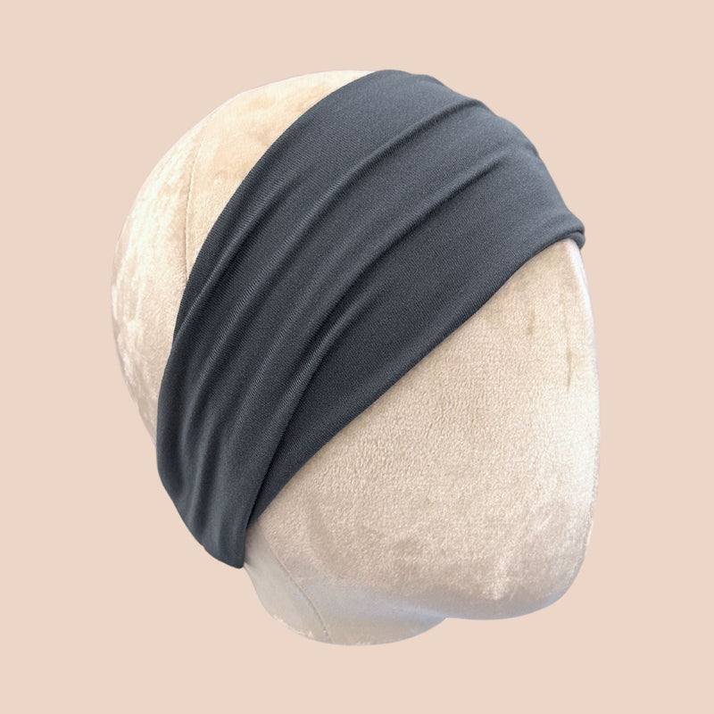 Shy Guy Grey Solid Stretch Headband - The Sassy Olive