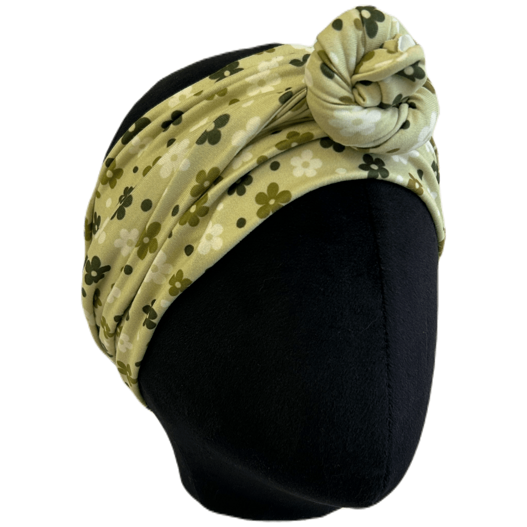 Simple Green Floral Wrap Headband - The Sassy Olive