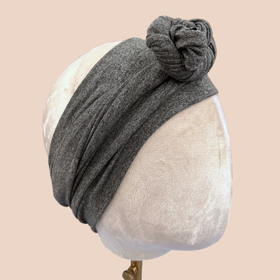 Static Grey Solid Wrap Headband - The Sassy Olive