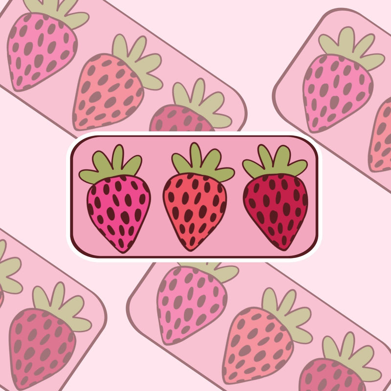 Strawberry Trio Vinyl Decal Sticker - The Sassy Olive