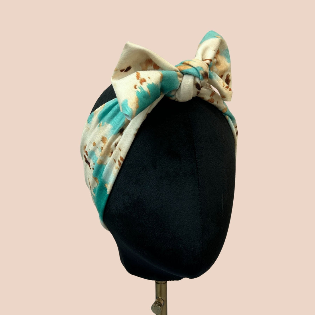 Turquoise Cow Hide Top Knot Headband - The Sassy Olive