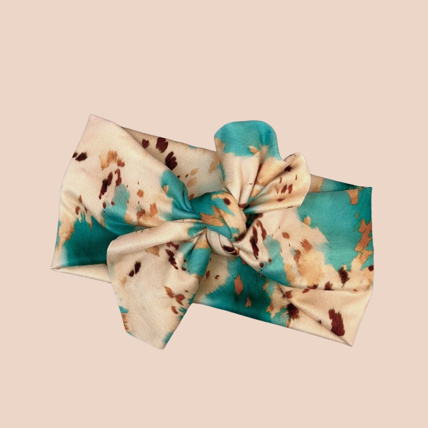 Turquoise Cow Hide Top Knot Headband - The Sassy Olive