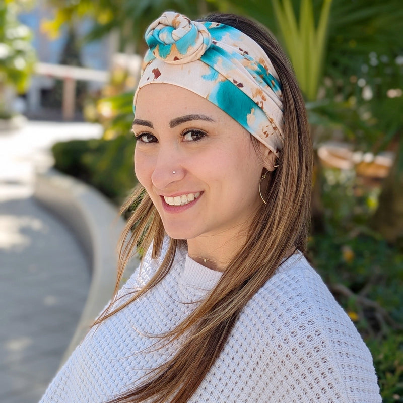 Turquoise Cow Hide Wrap Headband - The Sassy Olive