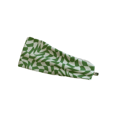 Wavy Green Checker Stretch Headband - The Sassy Olive