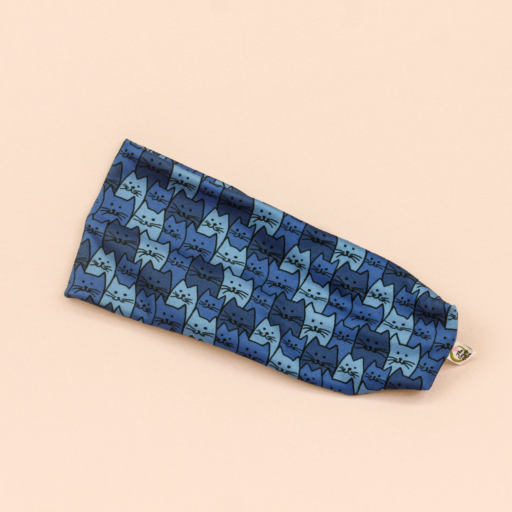 Blue Whimsy Cat Stretch Headband - The Sassy Olive