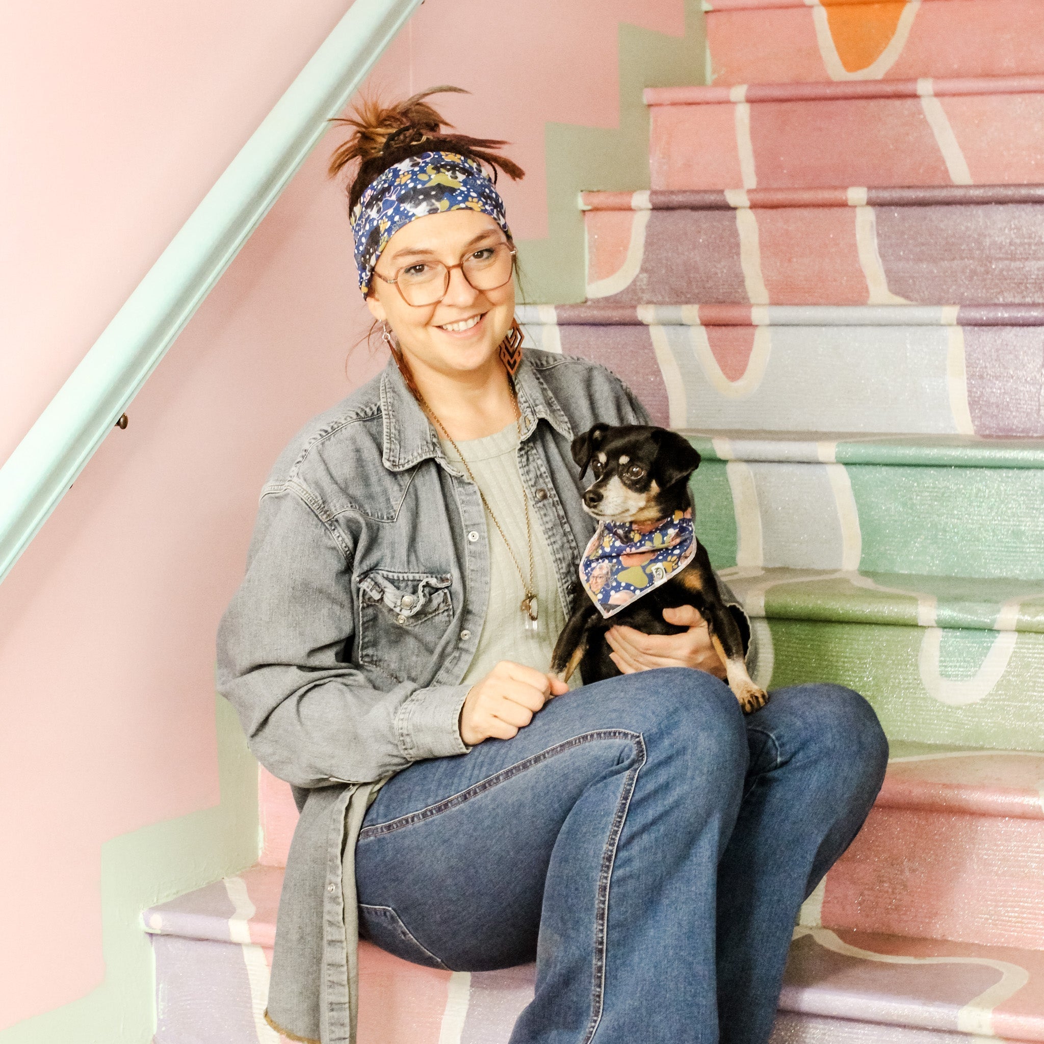 Custom Pet Bandana &amp; Headband Bundle - The Sassy Olive