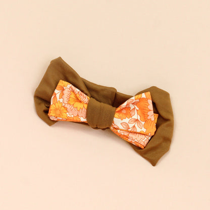 Orange Floral Baby Headband - The Sassy Olive