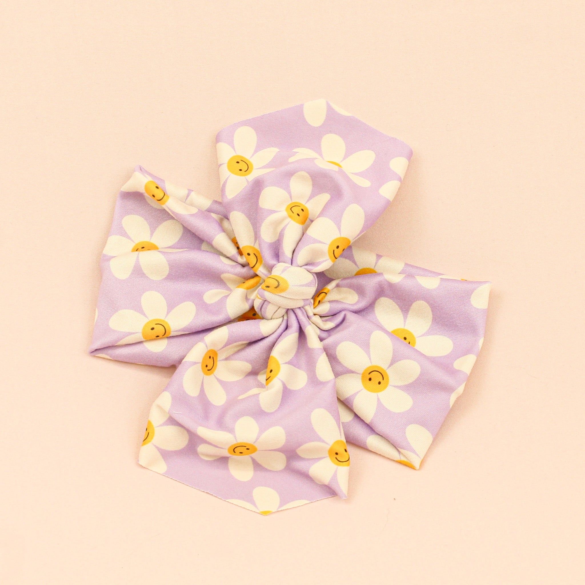 Smiley Purple Daisies Top Knot Headband - The Sassy Olive