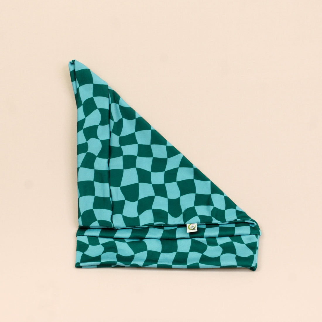 Teal Wavy Checker Boho Buff - The Sassy Olive